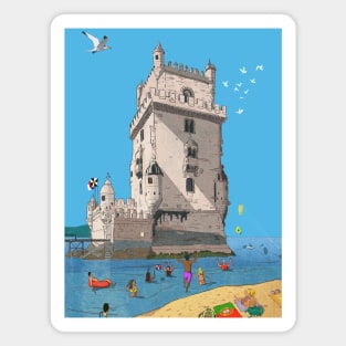 Belém Tower, Tower of Saint Vincent Lisbon Illustration Magnet